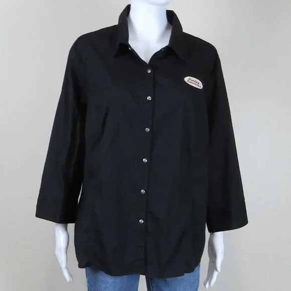 harley davidson womens dress shirts harley davidson Womens Button Up Shirt Blue Sz Medium Med